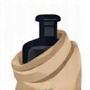 Icona di un flacone avvolto in un panno, simbolo di riposo e maturazione